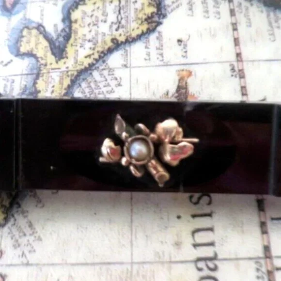 ❤️Antique 14k Seed Pearl Black Onyx Mourning Pin Victorian Brooch 16 Grams